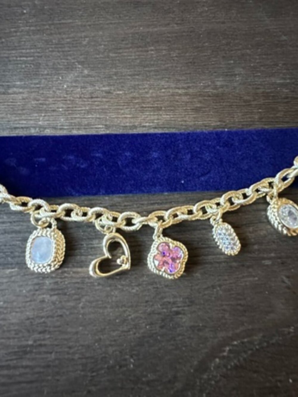 Beautiful 14k Gold Plated Charm Bracelet- New